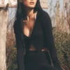 Cardigan corto a costine Whisper - Nero