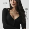 Cardigan corto a costine Whisper - Nero