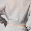Cardigan corto in cashmere trasparente - Grigio melange sportivo