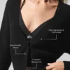 Cardigan corto in cashmere trasparente - Nero