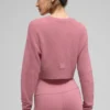 Cardigan corto in cashmere trasparente - Rosa selvatico
