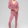 Cardigan corto in cashmere trasparente - Rosa selvatico