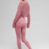 Cardigan corto in cashmere trasparente - Rosa selvatico