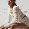 Cardigan corto in cashmere velato - Avorio