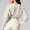 Cardigan corto in cashmere velato - Avorio