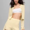 Cardigan corto in misto lana e cashmere New Class - Giallo candela
