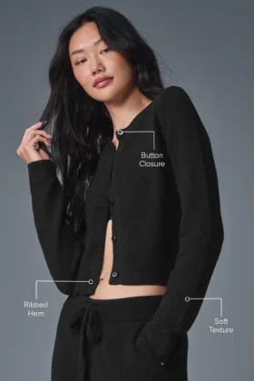 Cardigan corto Maglione Snuggle up – Nero