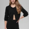 Cardigan corto New Class in lana e cashmere - Nero