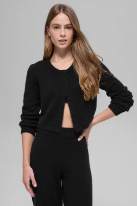 Cardigan corto New Class in lana e cashmere - Nero