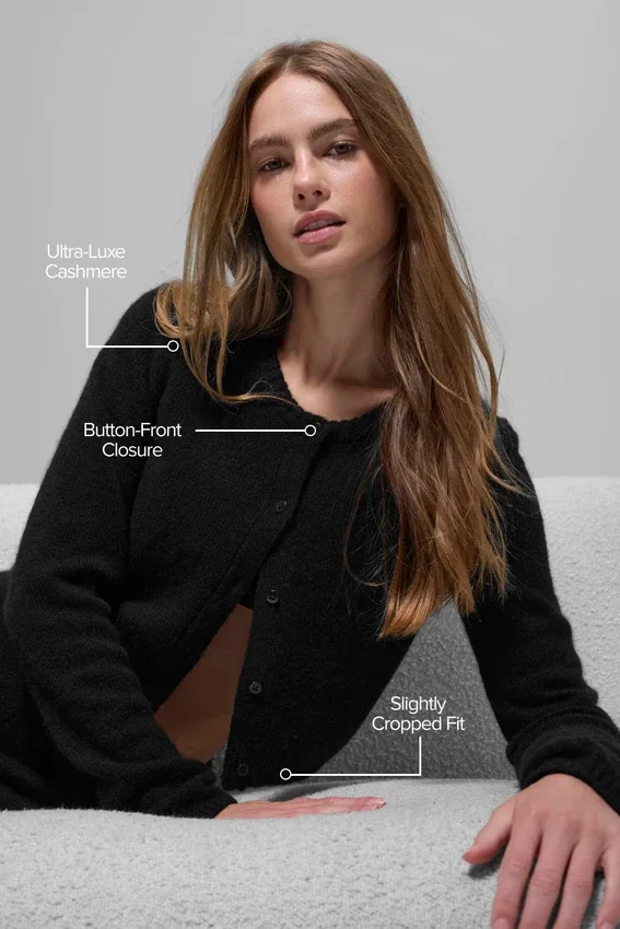 Cardigan corto New Class in lana e cashmere - Nero