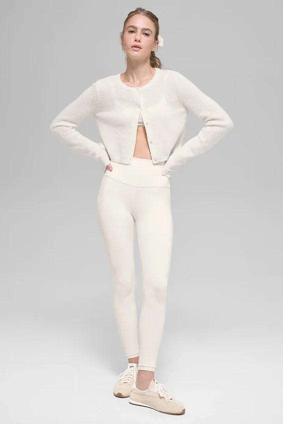 Cardigan corto New Class in misto lana e cashmere - Avorio