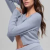 Cardigan corto New Class in misto lana e cashmere - Winter Frost