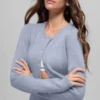 Cardigan corto New Class in misto lana e cashmere - Winter Frost