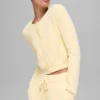 Cardigan corto Snuggle up Maglione - Giallo candela