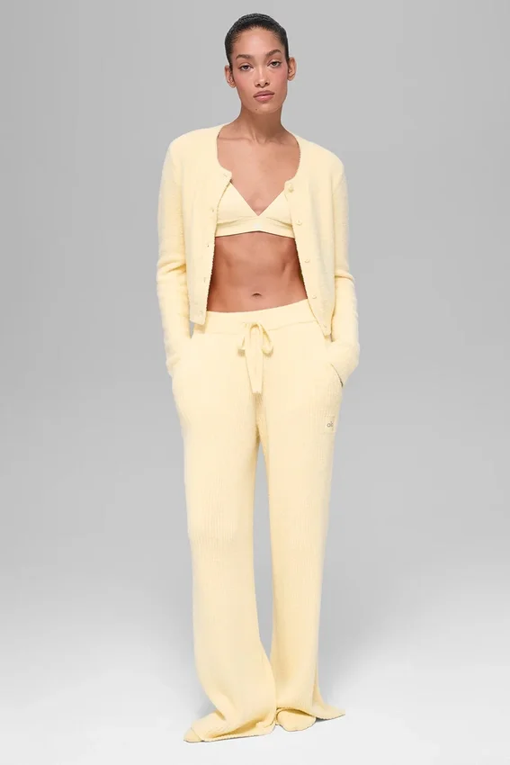 Cardigan corto Snuggle up Maglione - Giallo candela