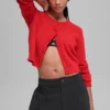 Cardigan corto Snuggle up Maglione - Rosso brillante