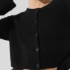Cardigan in cashmere a trama waffle - Nero