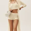 Cardigan lungo Heatwave in seta e cashmere - Beige sabbia