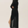 Cardigan lungo Heatwave in seta e cashmere - Nero