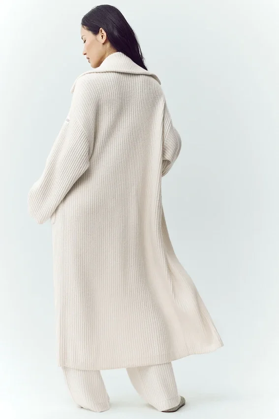 Cardigan lungo in cashmere Northstar - Avorio