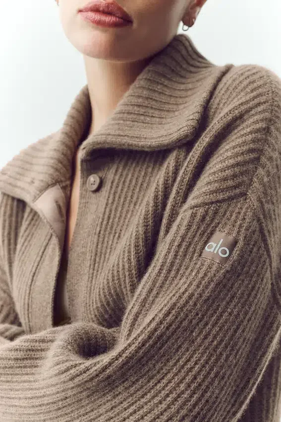 Cardigan lungo in cashmere Northstar - Cacao alpino melange