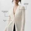 Cardigan lungo in cashmere trasparente - Avorio