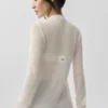 Cardigan lungo in cashmere trasparente - Avorio