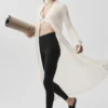 Cardigan lungo in cashmere trasparente - Avorio
