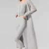 Cardigan lungo in cashmere trasparente - Grigio melange atletico