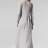 Cardigan lungo in cashmere trasparente - Grigio melange atletico