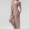 Cardigan lungo in cashmere trasparente - Grigio talpa