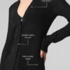 Cardigan lungo in cashmere trasparente - Nero