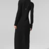 Cardigan lungo in cashmere trasparente - Nero