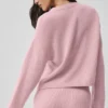 Cardigan New Class in misto lana e cashmere con chiusura a laccio - Rosa vintage