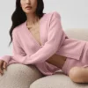 Cardigan New Class in misto lana e cashmere con chiusura a laccio - Rosa vintage
