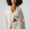 Cardigan Winter Bliss a trecce - Avorio