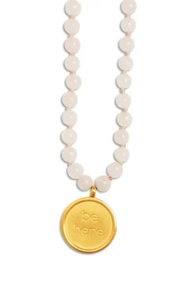 Collana Mala in quarzo rosa