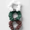 Confezione da 3 mini elastici Fresh - Marrone pietra/Bianco/Verde trifoglio