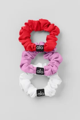 Confezione da 3 mini elastici Fresh - Rosso brillante/Rosa cuore caramella/Bianco