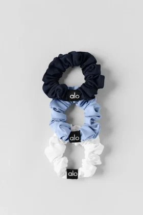 Confezione da 3 mini elastici per capelli Fresh – Azzurro Provenza chiaro/Blu navy/Bianco