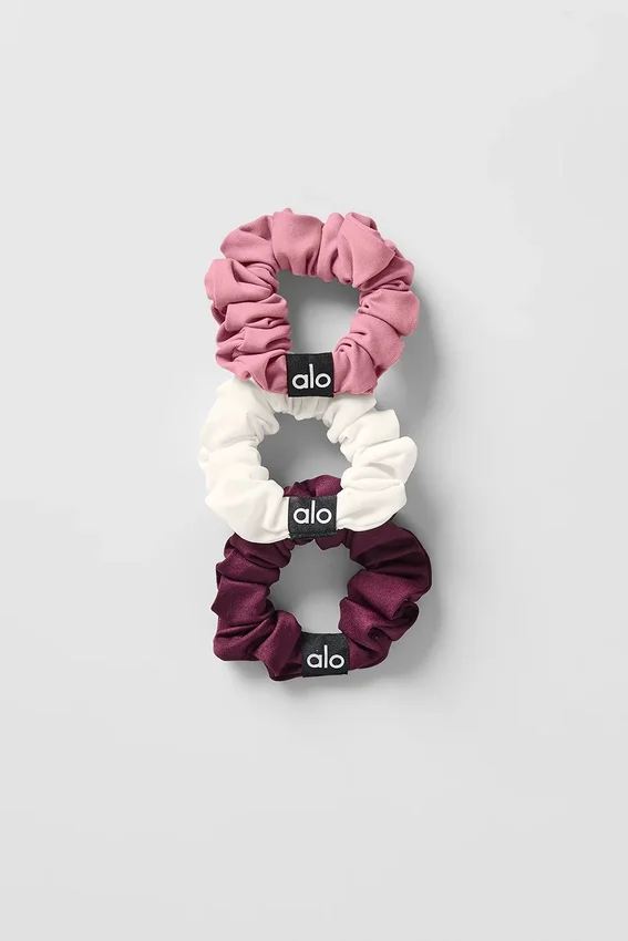 Confezione da 3 mini elastici per capelli Fresh - Borgogna/Rosa selvatica/Avorio