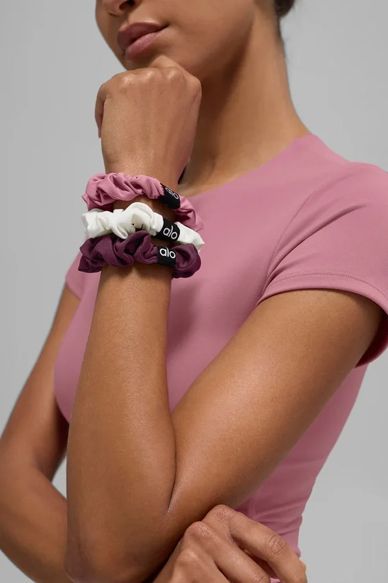Confezione da 3 mini elastici per capelli Fresh - Borgogna/Rosa selvatica/Avorio
