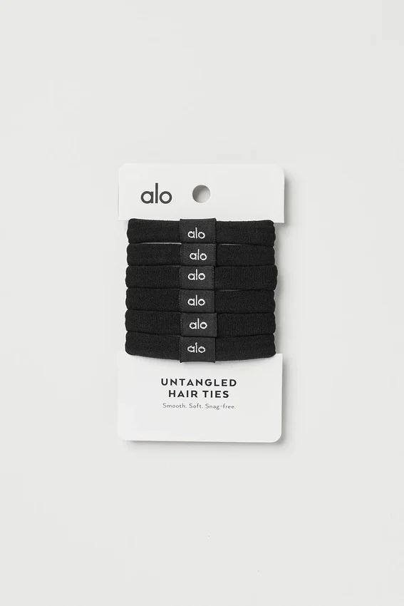Confezione da 6 elastici per capelli Untangled - Nero