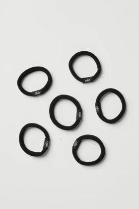 Confezione da 6 elastici per capelli Untangled – Nero