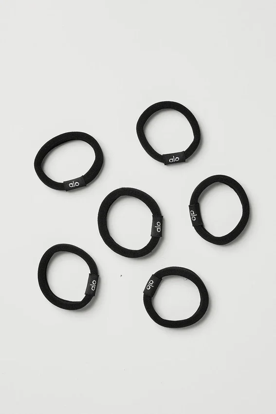 Confezione da 6 elastici per capelli Untangled - Nero