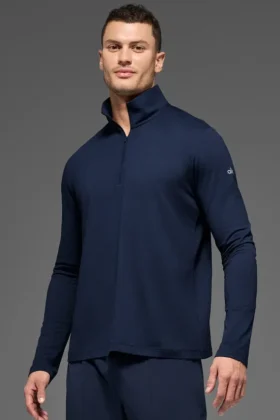 Conquer 1/4 Zip Reform maniche lunghe - Blu navy