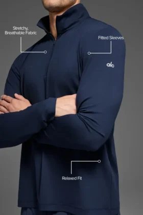 Conquer 1/4 Zip Reform maniche lunghe – Blu navy