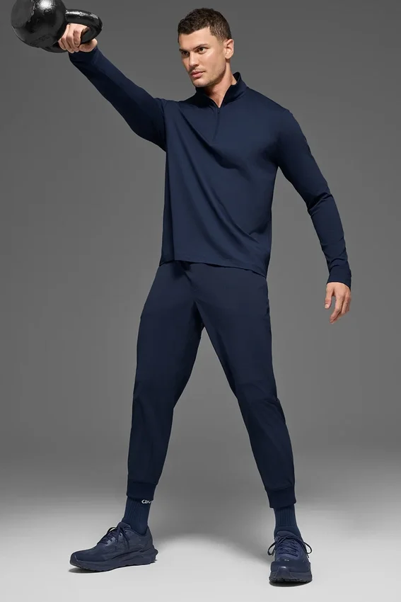 Conquer 1/4 Zip Reform maniche lunghe - Blu navy