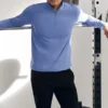 Conquer 1/4 Zip Reform maniche lunghe - Blu Provenza