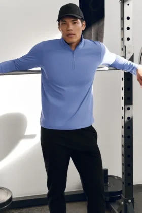 Conquer 1/4 Zip Reform maniche lunghe - Blu Provenza
